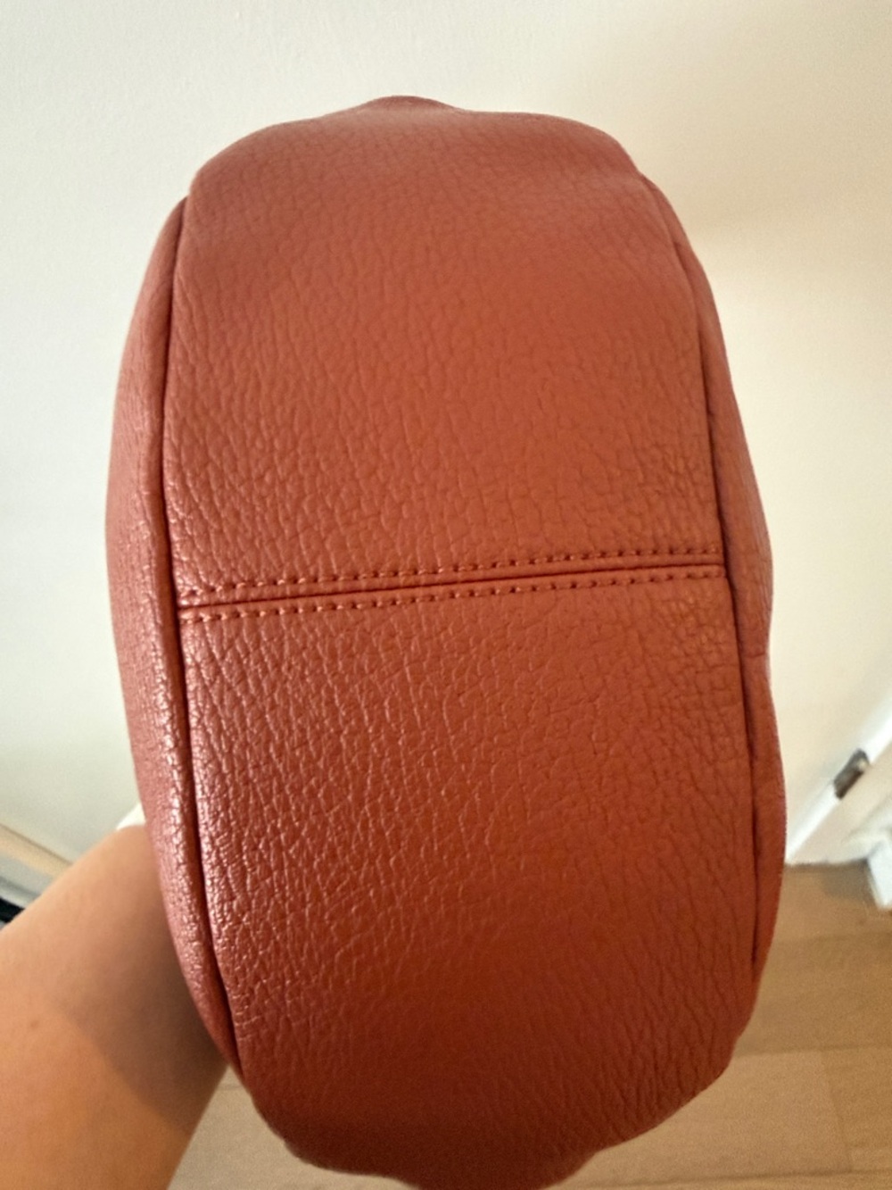 Pebbled Shoulder Bag with Knot Detail in Rust Brown - Picture 5 of 7